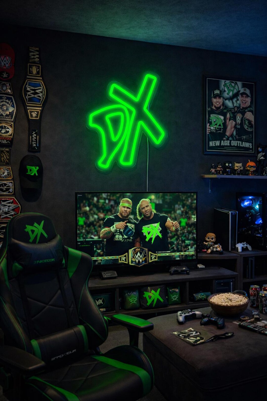 DX Neon Sign – WWE Wrestling LED Wall Light, D-generation X Logo Neon ...