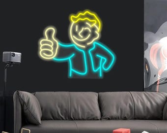 Vault Boy Neon Sign - Custom Personalised LED Neon Signs, Handmade Neon