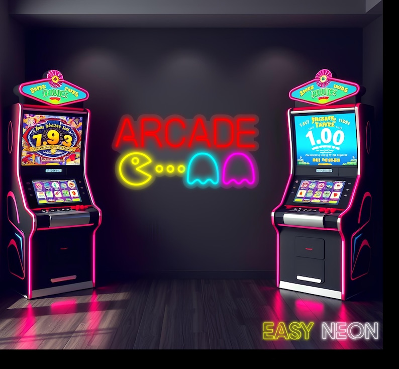 Arcade Neon Sign LED Wall Light | Retro Gaming Neon Wall Art for Game ...
