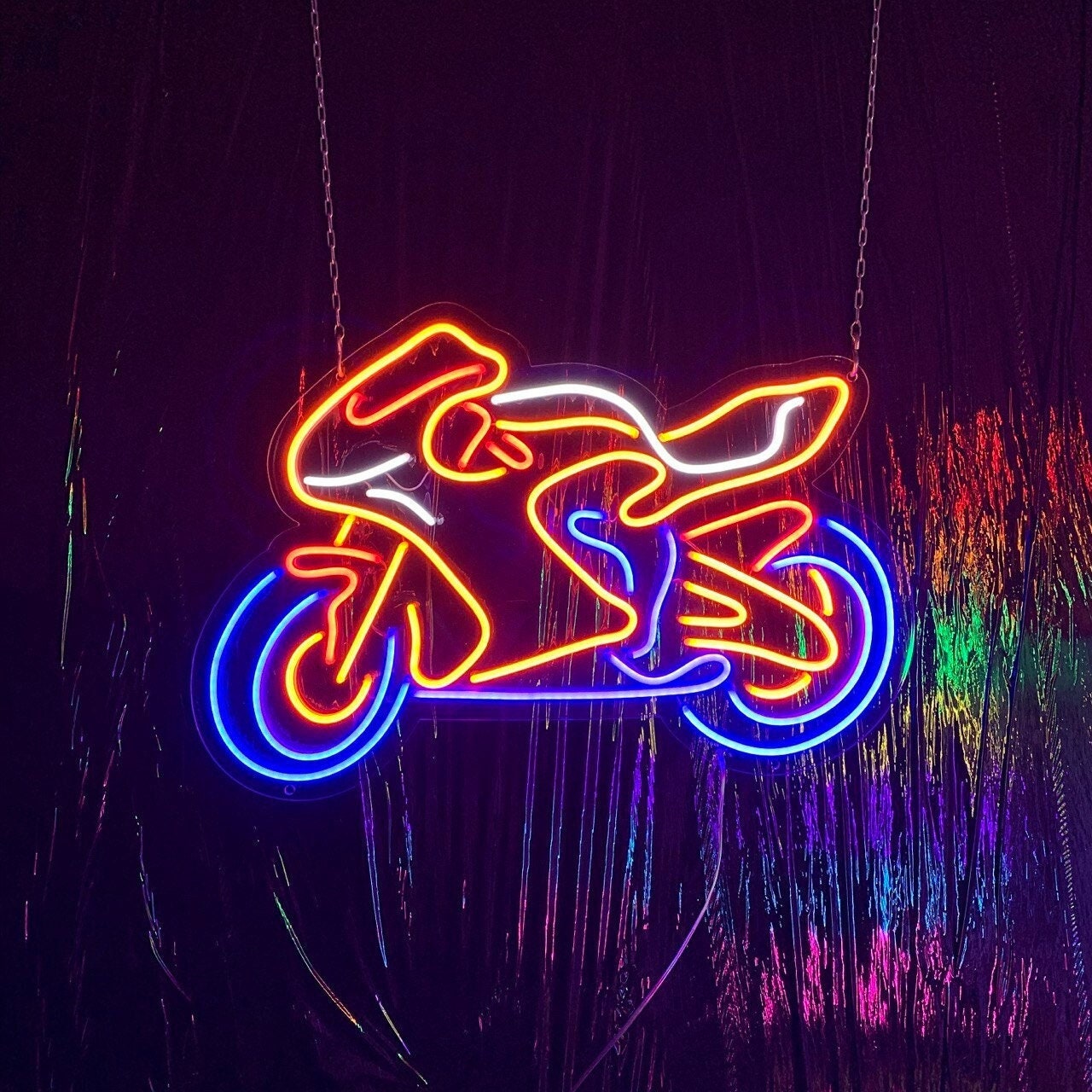 Neon light motorcycle deals