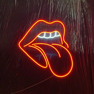 Lips Neon Sign LED Wall Light | Sexy Mouth Neon Wall Art for Bar, Club, Bedroom or Photo Studio Decor