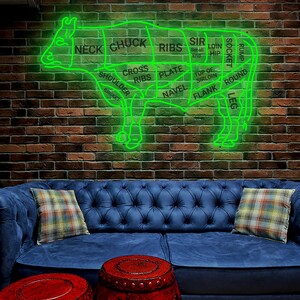 Cow Neon Sign, Butcher Sign Neon Light - Etsy