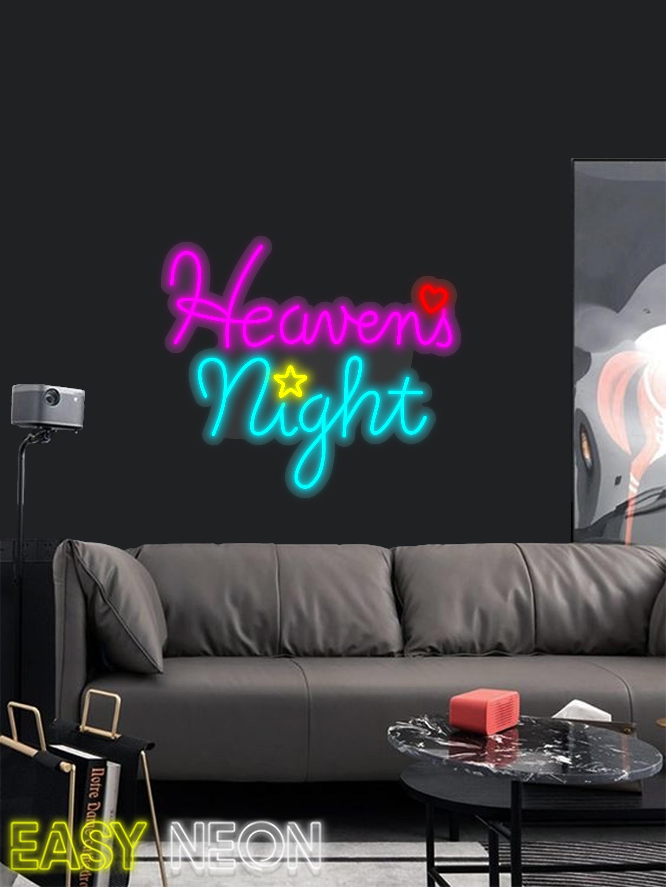 Heaven's Night Neon Sign | Personalized Neon Sign | Wedding Neon Sign | LED Neon Sign for Bedroom | Game Room Wall Decoration | Silent Hill
