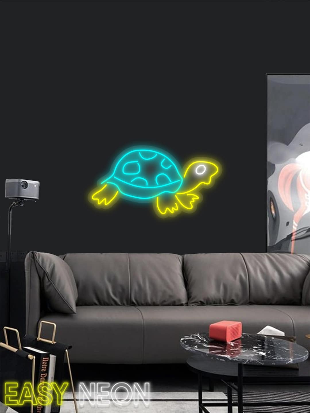 Turtle Neon Sign – Cute Ocean LED Wall Light for Kids Room, Aquarium ...