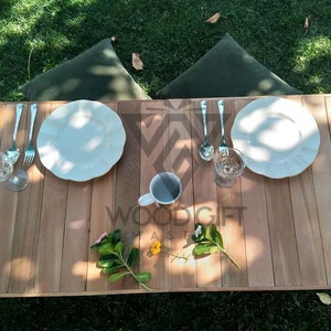 22x44 inc, picnic table, boho table, car picnic table, folding table, wood gift, low seated table, table, wood table image 4