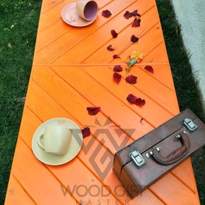 22x44 inches Wooden picnic table, boho picnic table, car picnic table, folding table