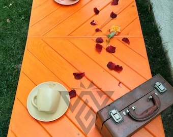 22x44 inches Wooden picnic table, boho picnic table, car picnic table, folding table