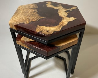 Epoxy coffee table set, modern coffee table, custom epoxy coffee table, unique epoxy coffee table