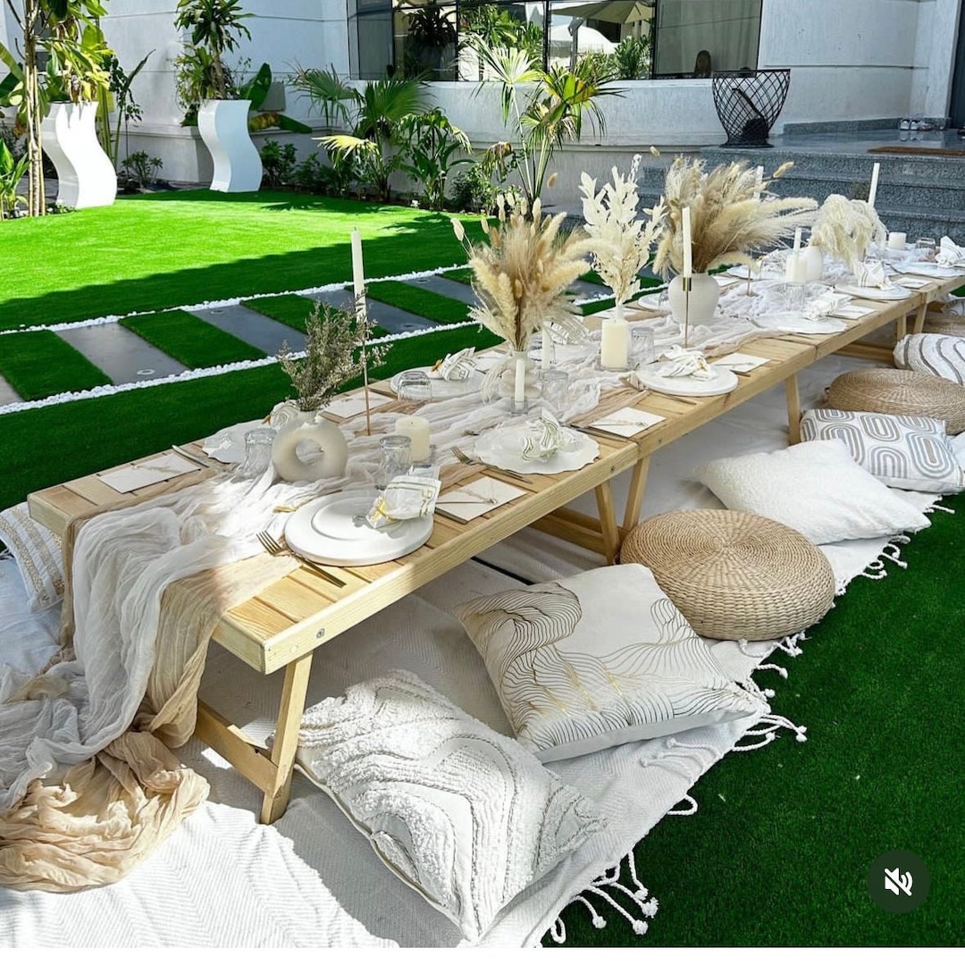2 Pieces 29x39 Inc Wood Table, Bright to Be Table, Picnic 2 Pieces 29x39 Inc Wood Table, Bright to Be Table, Picnic