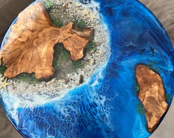 Epoxy coffee table set, handmade wooden table, modern coffee table, custom epoxy coffee table, unique epoxy coffee table