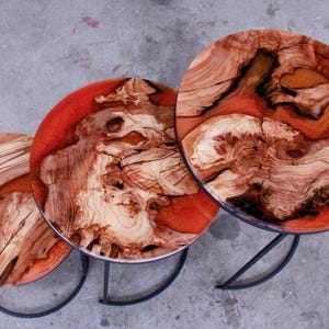 Epoxy coffee table set, handmade olive wooden table, modern coffee table, custom epoxy coffee table, unique epoxy coffee table