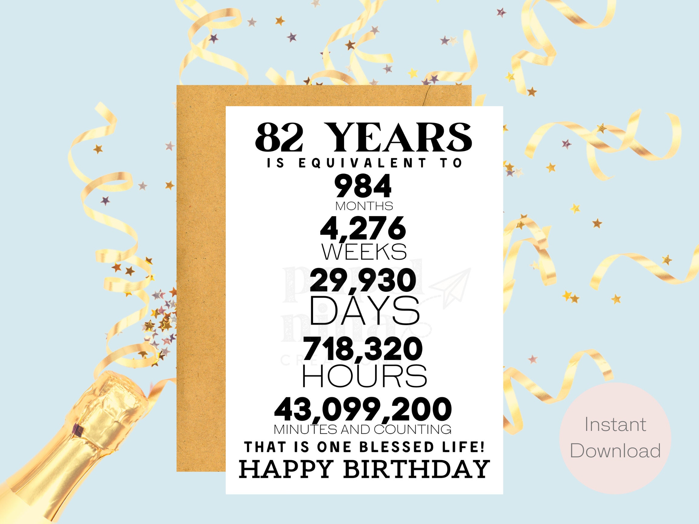 Amazon.com: Rose Gold Glitter Happy 82nd Birthday Cake Topper - Hello 82 -  Cheers to 82 Years Party Decoration : Grocery & Gourmet Food