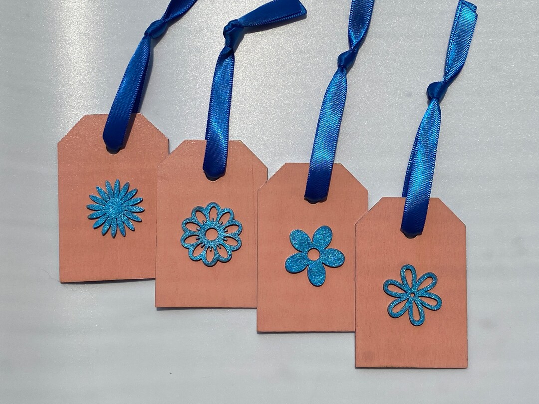 Wooden Gift Tags Hand Painted Gift Tags Raised Wood Flower Etsy