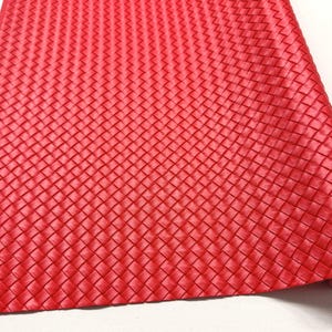 Red small basket weave textured vinyl