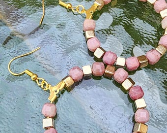 Boho Chic Beaded Hoop Earrings