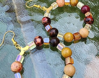 Boho Chic Beaded Hoop Earrings