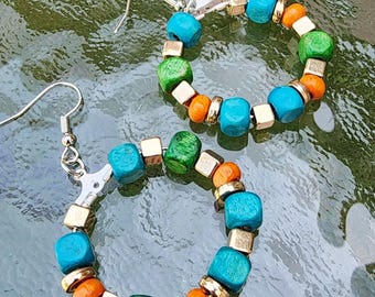 Boho Chic Beaded Hoop Earrings