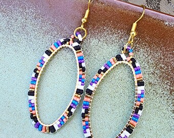 Boho Chic Beaded Hoop Earrings