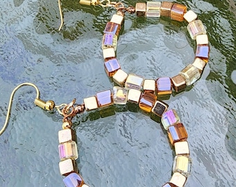 Boho Chic Beaded Hoop Earrings