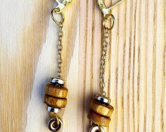Spring Wooden Beads Drop Earrings