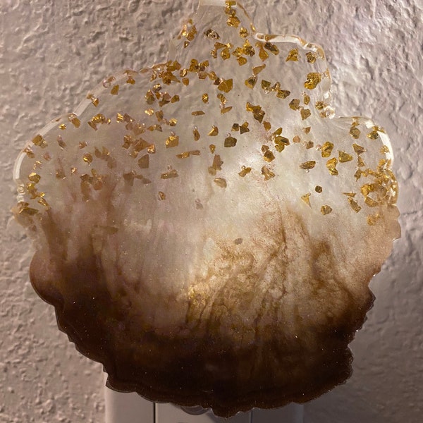 Resin Night Light, Wall Plug in, Custom, Epoxy Nighlight, with accents