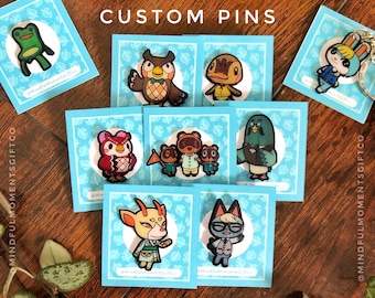 Pins Kundenspezifisches handgemachtes Dorfbewohner-Geburtstags-Geschenk Netter Schalter-Schlüsselanhänger für sie ihn Freund-personalisierten Merch