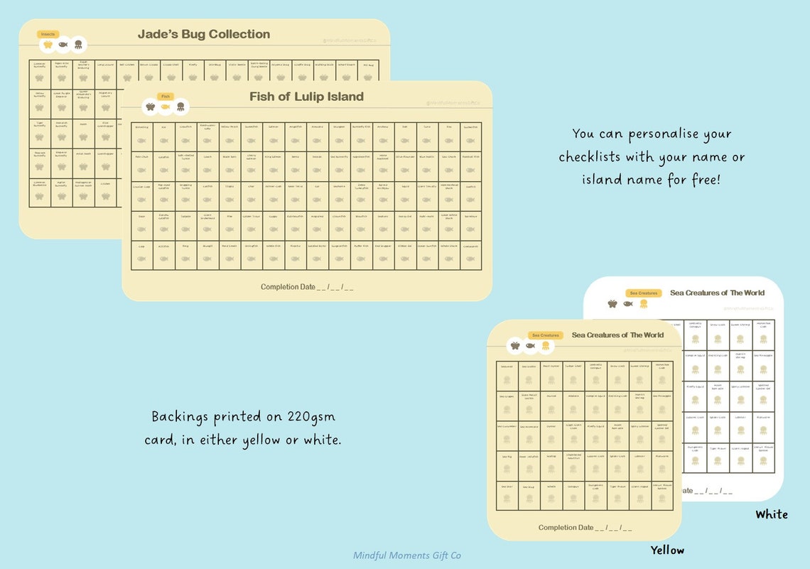 Critterpedia Sticker Pack Animal Crossing Bugs Fish Sea - Etsy