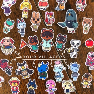 Más de 400 diseños de pegatinas brillantes de animales: paquete de pegatinas troqueladas con purpurina o holográficas para elegir y mezclar. Bonito set de regalo. Aldeanos personalizados. Switch personalizable.