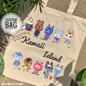 Tote Bag Custom - Print - Villagers - Reusable - Gift for Friends Her Him Pick Me Up Merch Personalised Birthday