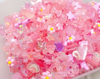 Pink Nail Charms Bag, Mixed Designs and Sizes