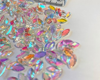 AB Crystal Nail Art Rhinestones, Flat Back Nail Gems Set