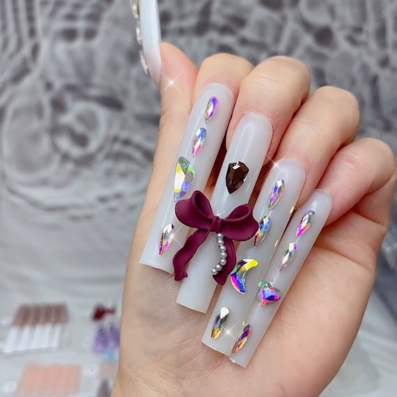 PALUMMA Nagelaufkleber Mit Schleifen & Schmetterlingen – Selbstklebend, Für Nail Art, Rosa, 1 Stück