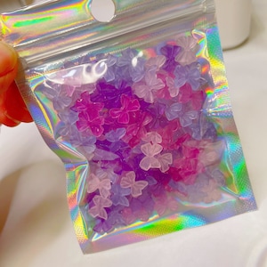 UV で色が変わるネイルデザイン用ボウネイルチャームバッグ、女性用ネイルアート用ミックスカラーネイルボウバッグ