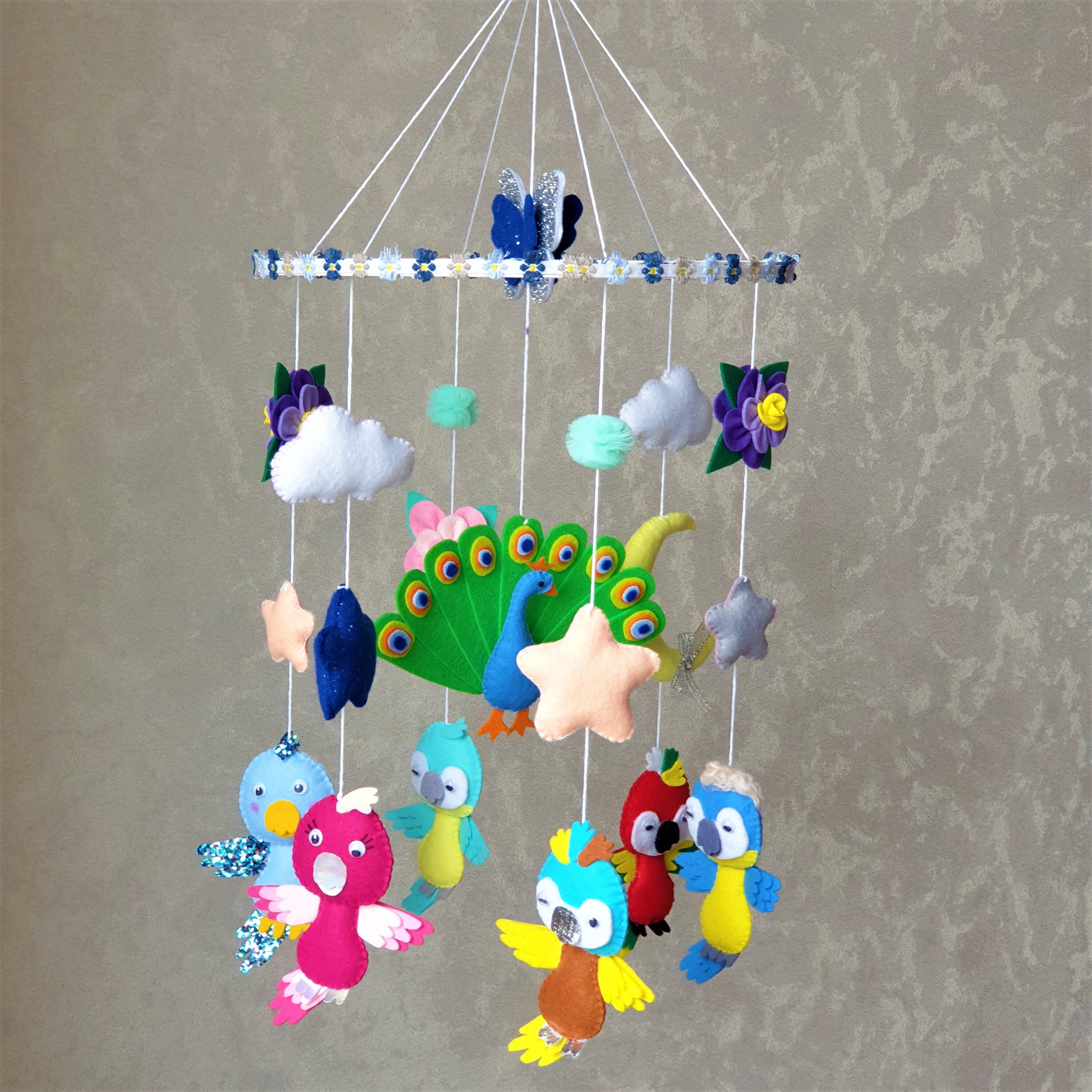 Baby Mobile mobile Vögel Krippe Mobile Vögel Neugeborenes Etsy