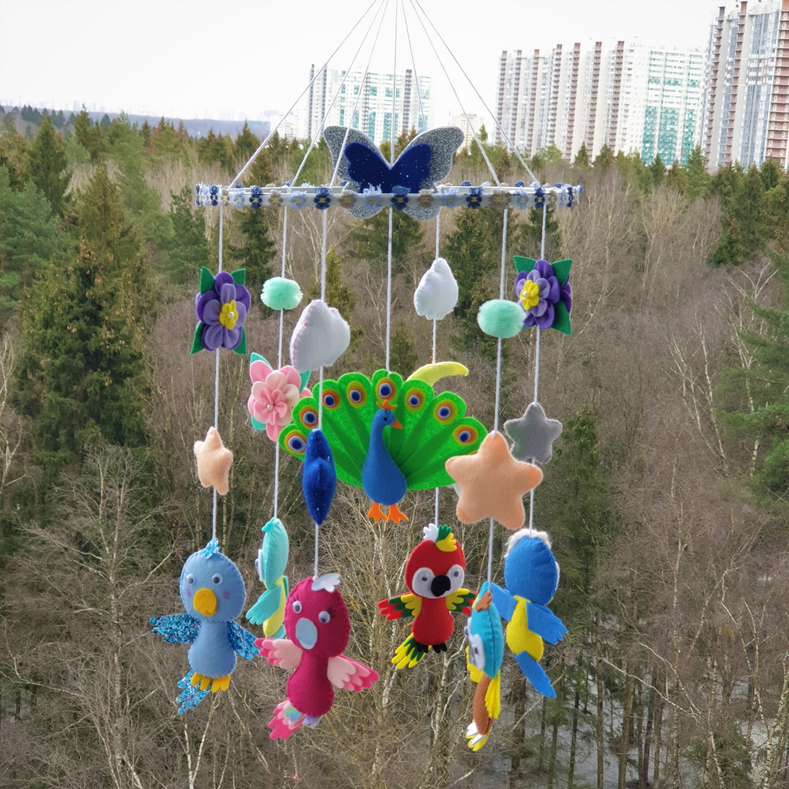 Baby Mobile mobile Vögel Krippe Mobile Vögel Neugeborenes Etsy