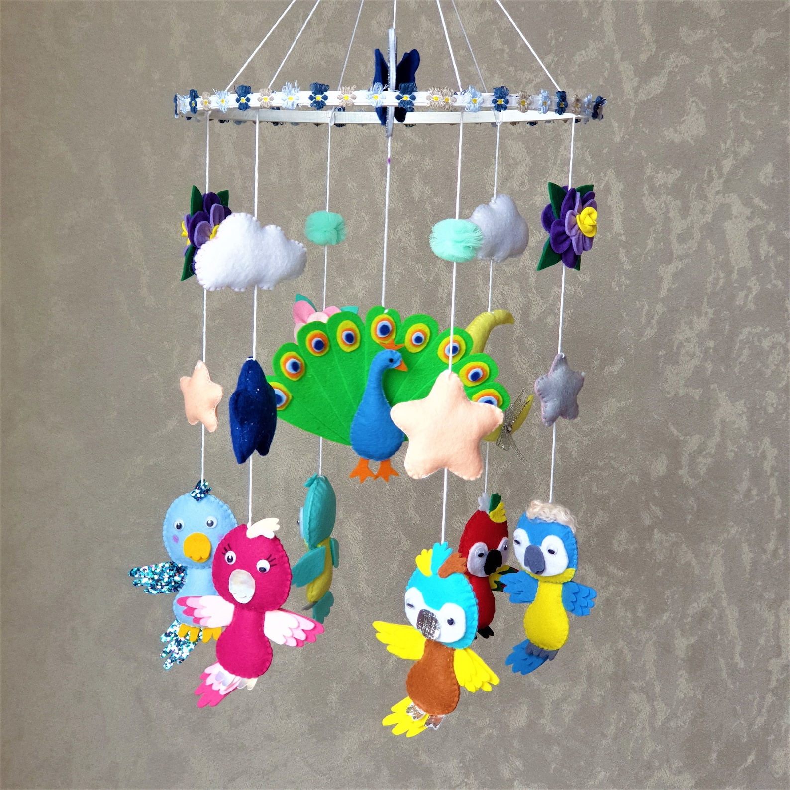 Baby Mobile mobile Vögel Krippe Mobile Vögel Neugeborenes Etsy