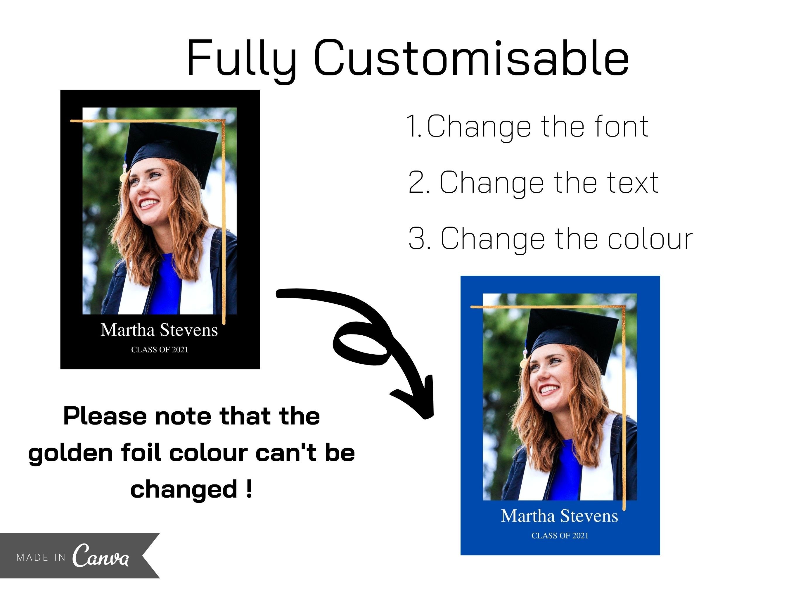Graduation Canva Template Graduation Announcement Card Etsy