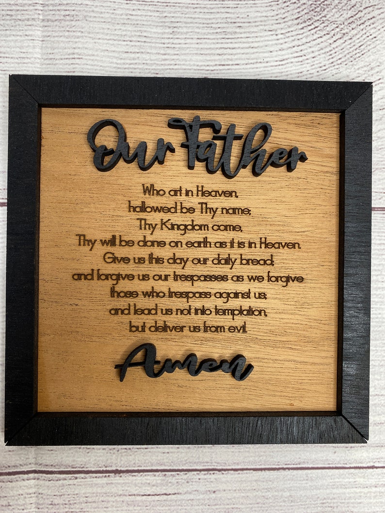 Bible Verse Mini Signs Framed The Lords Prayer Prayer SVG Etsy
