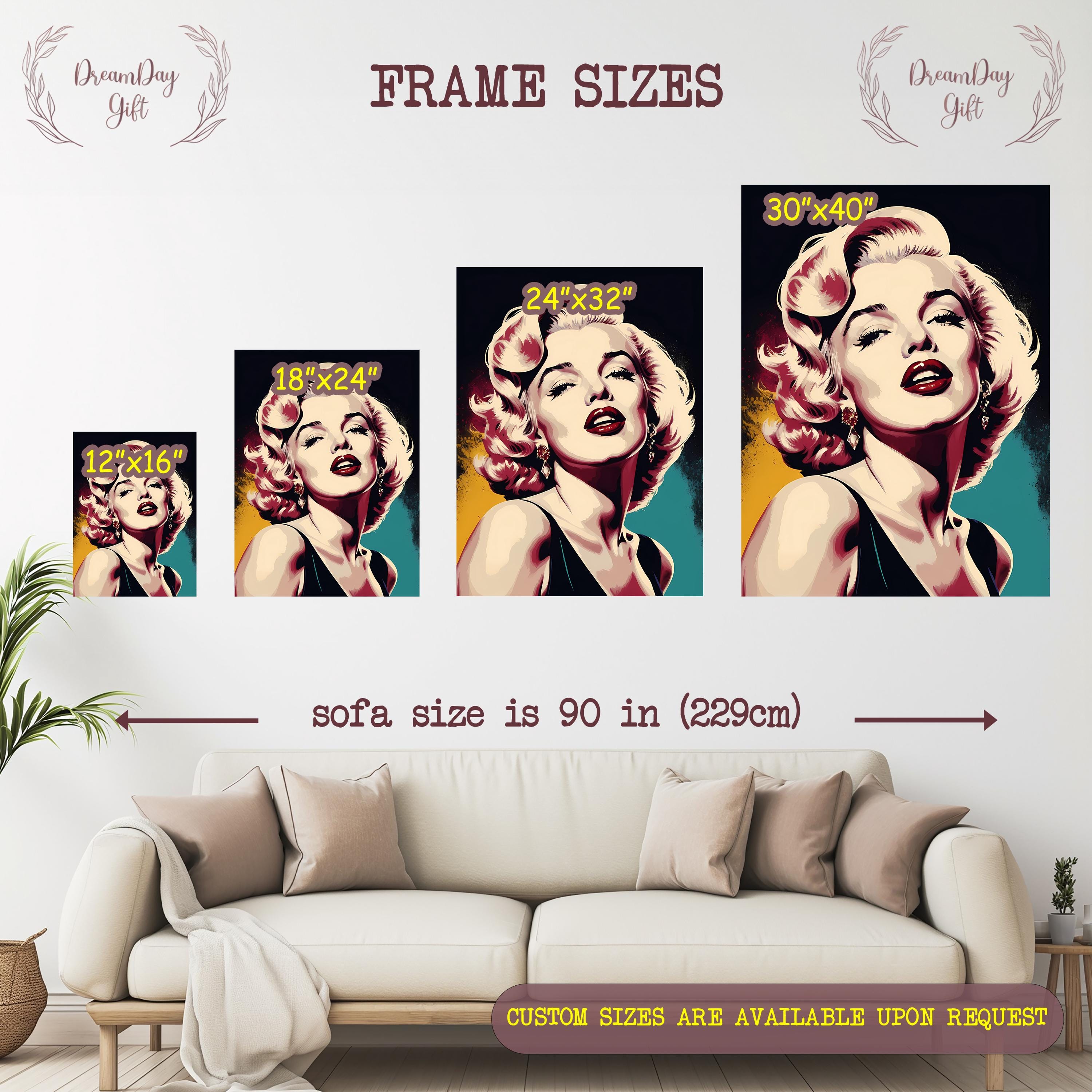 Marilyn Monroe Pop Art Canvas Print, Vintage Hollywood Wall Decor ...