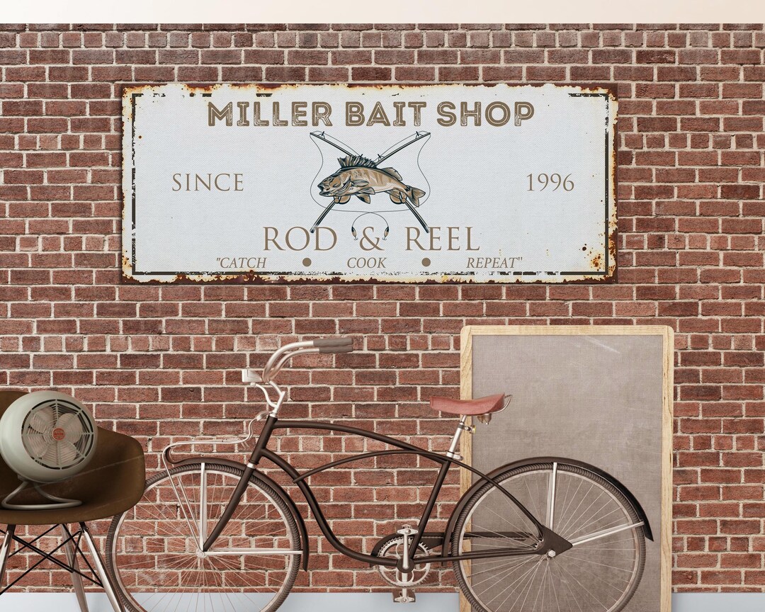 Personalized Bait & Tackle Shop Canvas Sign: Rustic Fisherman Decor - Etsy