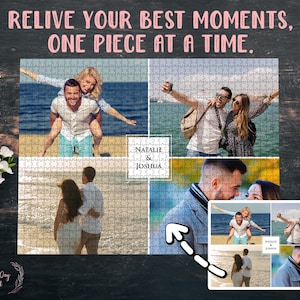 Custom Photo Collage Jigsaw Puzzle, Personalized Gift for Couples, Photo Puzzle for Anniversary, Puzzles for Adults Photo, Wedding  Gifts