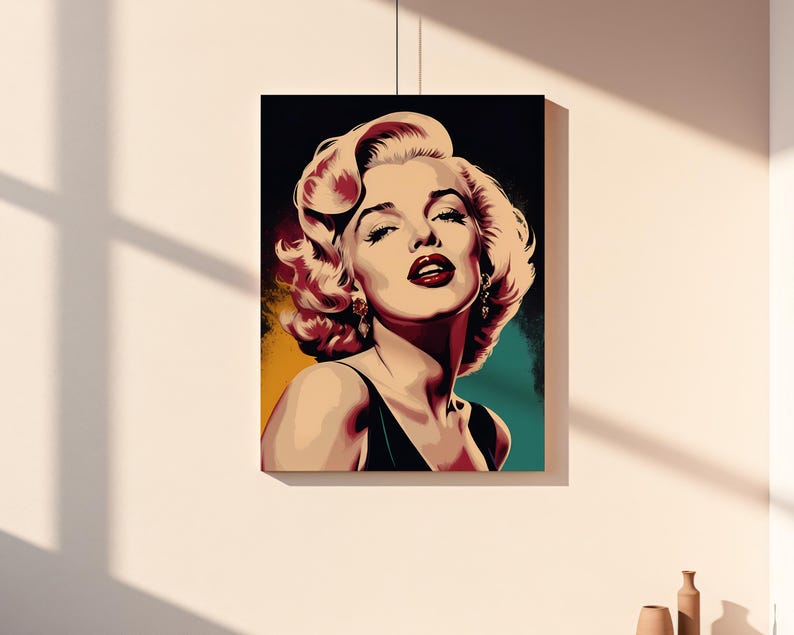 Marilyn Monroe Pop Art Canvas Print, Vintage Hollywood Wall Decor ...