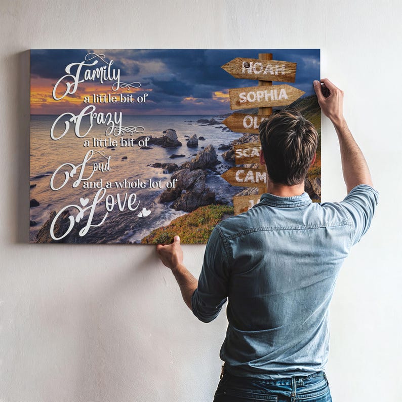 Custom Family Names Canvas Sign: Personalized Street Sign Wall Art - Etsy