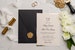 Elegant Wedding Invitation - Dainty Minimalist Invitation - Black Envelope with Seal - Foil Printed Invitation - Modern Wedding Invitation 