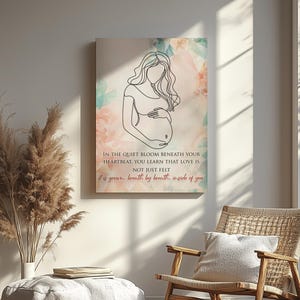 Pregnancy Line Art Print: Minimalist Abstract Female Silhouette