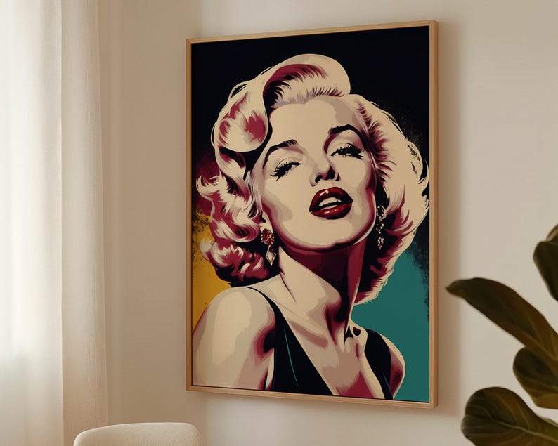 Marilyn Monroe Pop Art Canvas Print, Vintage Hollywood Wall Decor ...