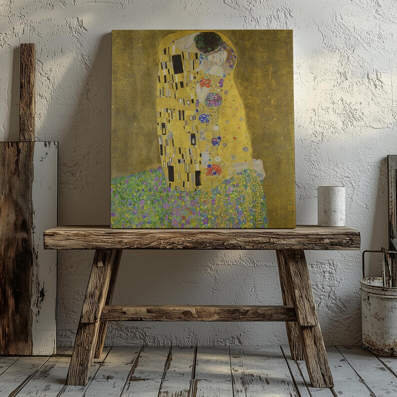 Gustav Klimt the Kiss Canvas Print, Art Nouveau Home Decor - Etsy