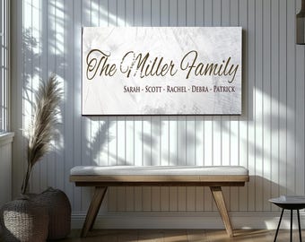 Personalized Family Name Canvas Wall Art, Customized Last Name Sign, Living Room Decor, New Home Gifts
