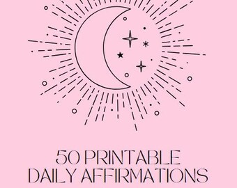 Druckbare Affirmationskarten, Affirmationskarten digitaler Download, Mindfulness Affirmations Deck, Positive Zitate druckbares Geschenk