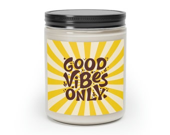 Good Vibes Spirituelle Kerze, Groovy Kerze, Duftende Sojakerze, Retro Kerze